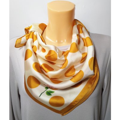 šátek BD-20-0021 elegantní béžovo-žlutý
