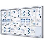 Jansen Display Interiérová vitrína 24xA4, posuvné dveře, metalová záda, 1815 x 982 mm – Zboží Živě