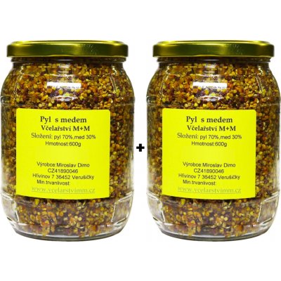 Včelařství M+M super set 2x600 g rouskového pylu s medem s dopravou zdarma 1200 g – Hledejceny.cz