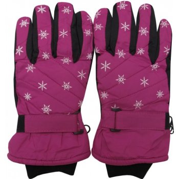 C04 Juniorské zimní lyžařské rukavice růžová