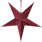 STAR TRADING Papírová svítící LED hvězda Velvet 60 cm červená barva kov papír – Hledejceny.cz