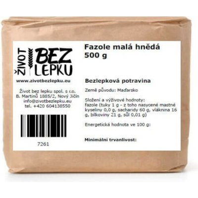 Život bez lepku Fazole malá hnědá 0,5 kg – Sleviste.cz