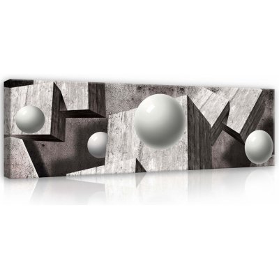 Consalnet Obrazy na stěnu - 3D šedé geometrické obrazce, 45x145 cm