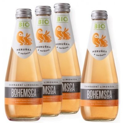 Bohemsca BIO zahradní limonáda Meruňka & Verbena 3x0,33l + 1 zdarma