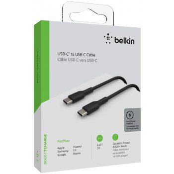 Belkin CAB003bt2MBK USB-C - USB-C, 2m, černý od 198 Kč - Heureka.cz