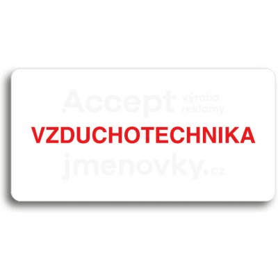 ACCEPT Piktogram VZDUCHOTECHNIKA - bílá tabulka - barevný tisk bez rámečku