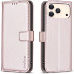 BNF knížkové pouzdro na iPhone 17 Pro Max - růžovozlaté – Zboží Mobilmania