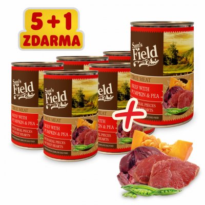 Sam's Field Adult True Beef with Pumpkin & Pea 6 x 400 g – Zboží Mobilmania