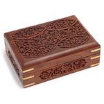 Dřevěná krabice na tarotové karty zdobená řezbou – Zboží Živě