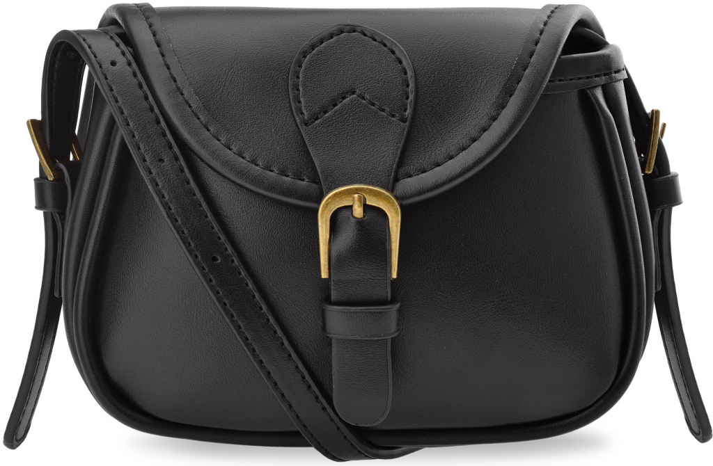 Klasická krásná dámská kabelka malá listonoška s popruhem ve stylu retro černá