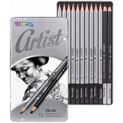 Colorino Artist Tužky grafitové v kovové krabičce 12 ks – Zboží Dáma