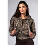 Nebbia mikina na zip s kapucí POWER Camo bledá – Zboží Dáma