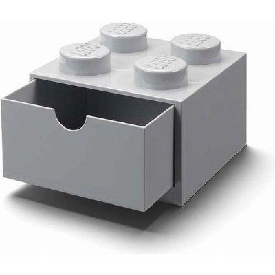 LEGO® stolní box 4 se zásuvkou 15,8 x 15,8 x 11,3 cm šedá – Zboží Dáma