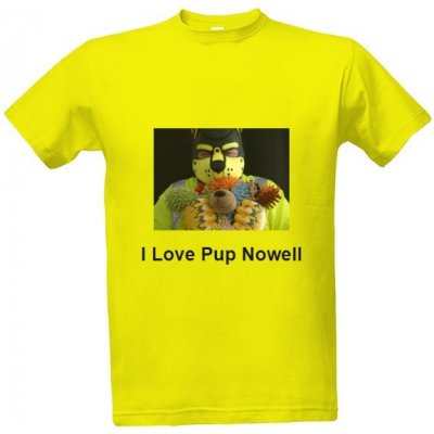 Tričko s potiskem Miluji štěně Nowella pánské Žlutá – Zboží Mobilmania