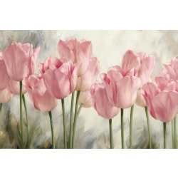 Růžové tulipány 2 obraz na desce 1 deska 90x60