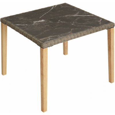 TecTake Ratanový stůl Tarent 93,5 x 93,5 x 75cm, béžový – Hledejceny.cz