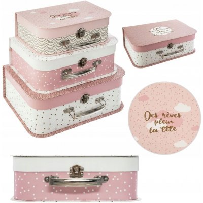 Atmosphera for Kids Dětské kartonové růžové 3 ks 10x29x22 cm – Zboží Dáma