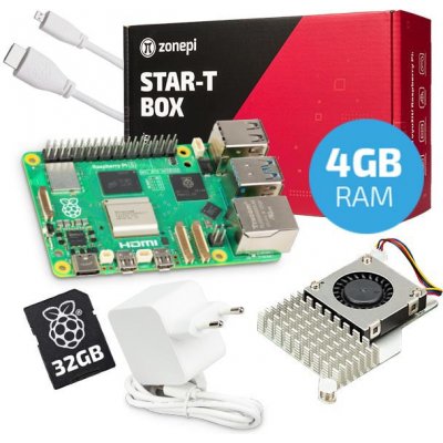 Zonepi Oficiální sada s Raspberry Pi 5 (4GB RAM) + chladič + 32GB microSD + příslušenství 74964 – Zboží Živě