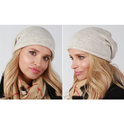 Fashionweek Elegantní dámská teplá čepice beanie ZIZI-P5 Béžový – Hledejceny.cz