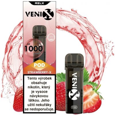 Venix Max Pod Strawberry-X 20 mg 1000 potáhnutí – Zboží Mobilmania