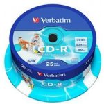 Verbatim CD-R 700MB 52x, Printable, spindle, 25ks (43439) – Hledejceny.cz