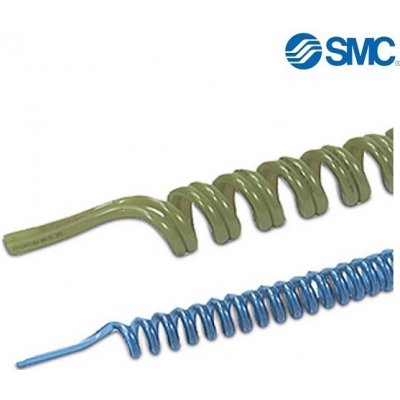 SMC 8/12 TCU*-X6 SPIRÁLOVÁ PU HADICE - 1-žilová, 8 Bar, Lc=2.250+(200) mm, *D10/6,5 mm, černá, 45 závitů – Sleviste.cz