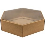 Dárková krabice s průhledným víkem 255x255x70 mm, hnědá - kraftová – Zboží Živě
