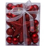 DECOLED Sada ozdob 29 × 3cm koule 1 × glitter špice červená – Zboží Dáma