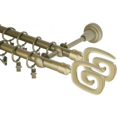 GARNÝŽE-HEBR Garnýž Labirynt double antik zlatá dvojitá 300 cm – Sleviste.cz