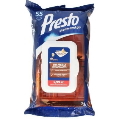 PRESTO čistící ubrousky na dřevený nábytek 55 ks – Zboží Dáma
