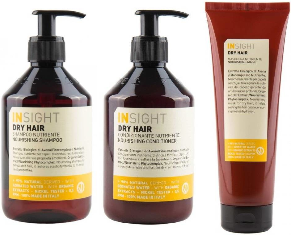 Insight Dry Hair šampon 400 ml + kondicionér 400 ml + maska na vlasy 250 ml dárková sada