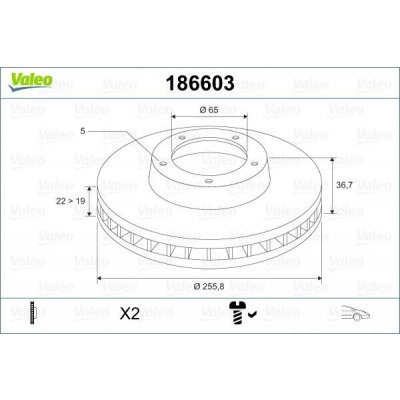 Brzdový kotouč VALEO 186603 – Hledejceny.cz