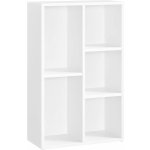 Vasagle Knihovna s 5 přihrádkami Bílá – Zboží Dáma