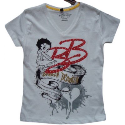 Betty Boop Krásné originální dětské tričko pro holky bílé