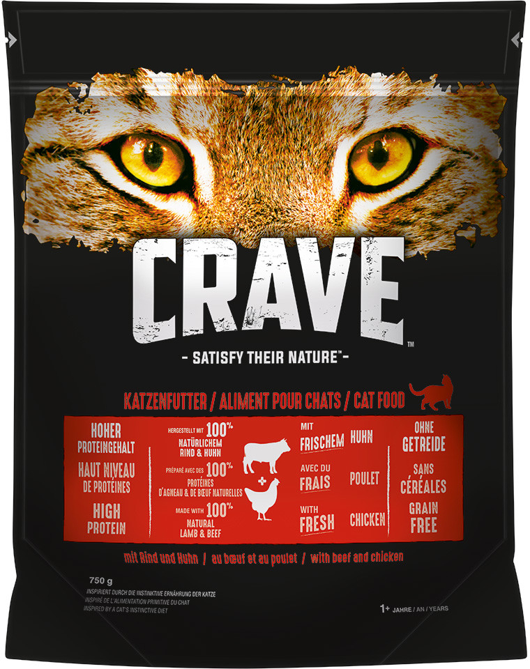 Crave s hovězím a kuřecím 6 x 750 g