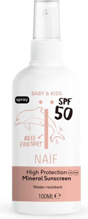 NAIF Ochranný sprej na opalování SPF50 pro děti a miminka 100 ml