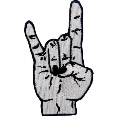 Nažehlovací nášivka Rockové rohy punk 5,1 x 8,5 cm – Sleviste.cz