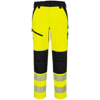PortWest Kalhoty PW3 T141 do pasu Hi-Vis strečové reflexní dámské S Žlutá/černá – Zboží Mobilmania