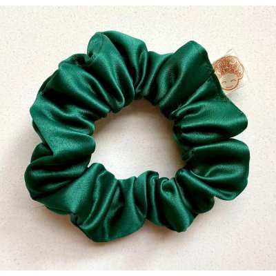 CurlyEllie Curl Scrunchie Green – Saténová gumička