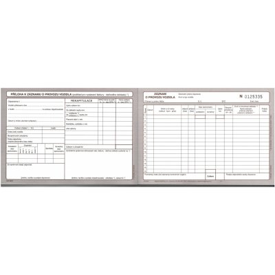 Asopol 100600 Záznam o provozu vozidla A5 - stazka ,číslovaný - 100 listů – Zboží Mobilmania