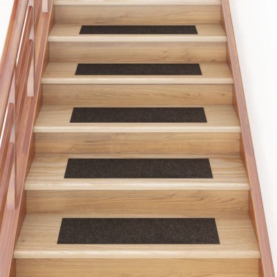 zahrada-XL Samolepící nášlapy na schody obdélník 15 ks 76x20cm tmavě hnědé – HobbyKompas.cz