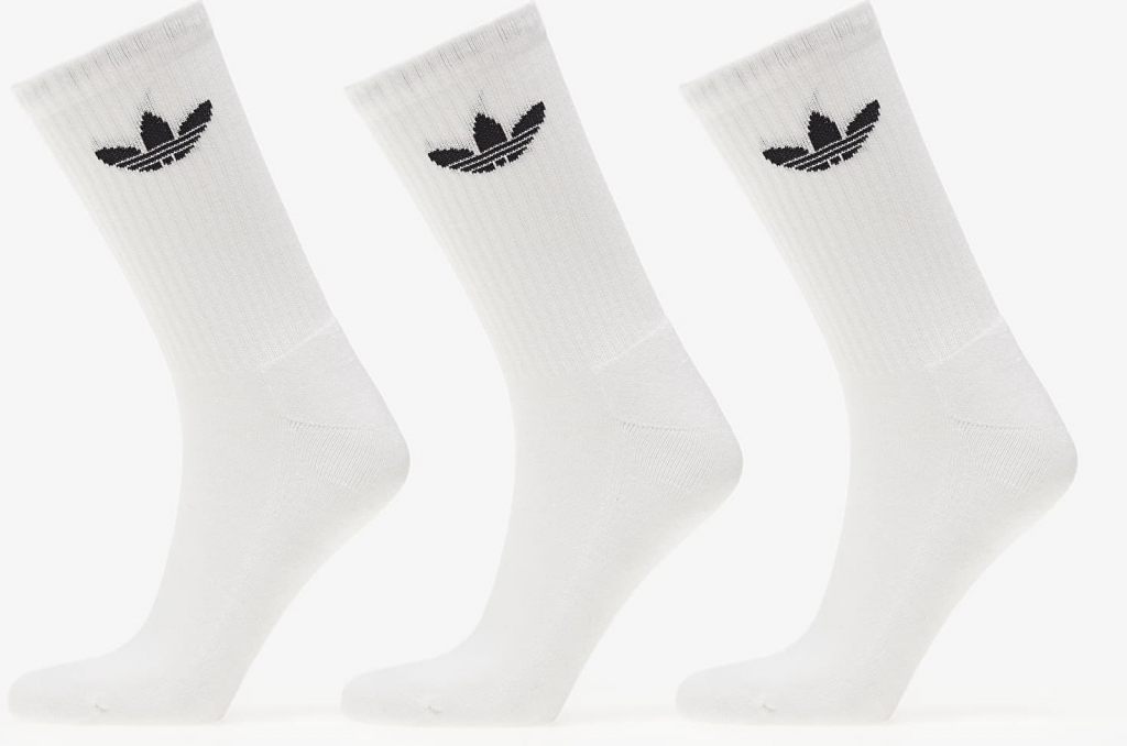 adidas Trefoil Cushion Crew Socks 3-Pack White