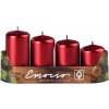 Svíčka Emocio Metal stupňovité adventní svíčky 4 cm červené 4 ks
