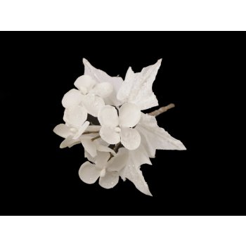 Umělé květy na drátku zasněžené Varianta: 2 Off White, Balení: 1 ks