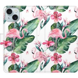 iSaprio Flipové - Flamingos Pattern - iPhone 15 Plus