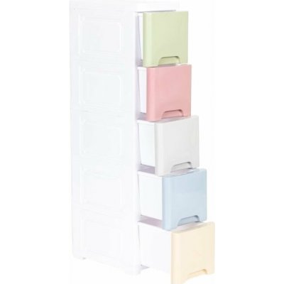 ModernHome PJJCBS0019-05A Pojízdný dětský regál na kolečkách, 5 zásuvek – Zboží Mobilmania