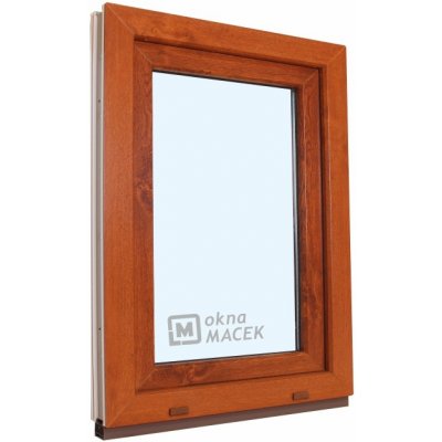 KNIPPING Plastové okno - 70 AD, 600x900 mm, OS, zlatý dub Otevírání: levé (OSl), Sklo: čiré, Barva, imitace: zlatý dub/bílá (jednostranně) – Zboží Mobilmania