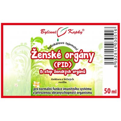 Bylinné kapky Bylinkářovo tajemství Ženské orgány B-stop tinktura 50 ml – Hledejceny.cz