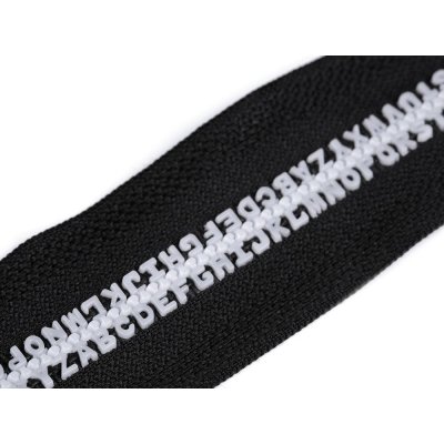 Kostěný zip šíře 5 mm délka 50 cm písmenka - 101 bílá – Hledejceny.cz