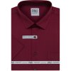 Pánská Košile AMJ pánská bavlněná košile krátký rukáv regular fit VKBR1362 černý vzor vínová